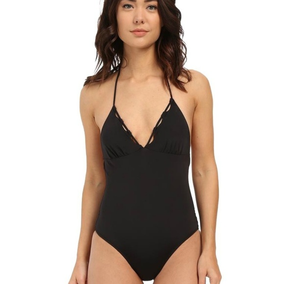 Shoshanna Black Scalloped One Piece Swim Suit - Picture 5 of 6